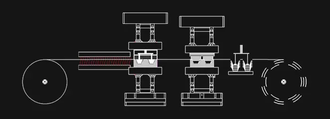 Máquina de termoformagem de plástico de três estações